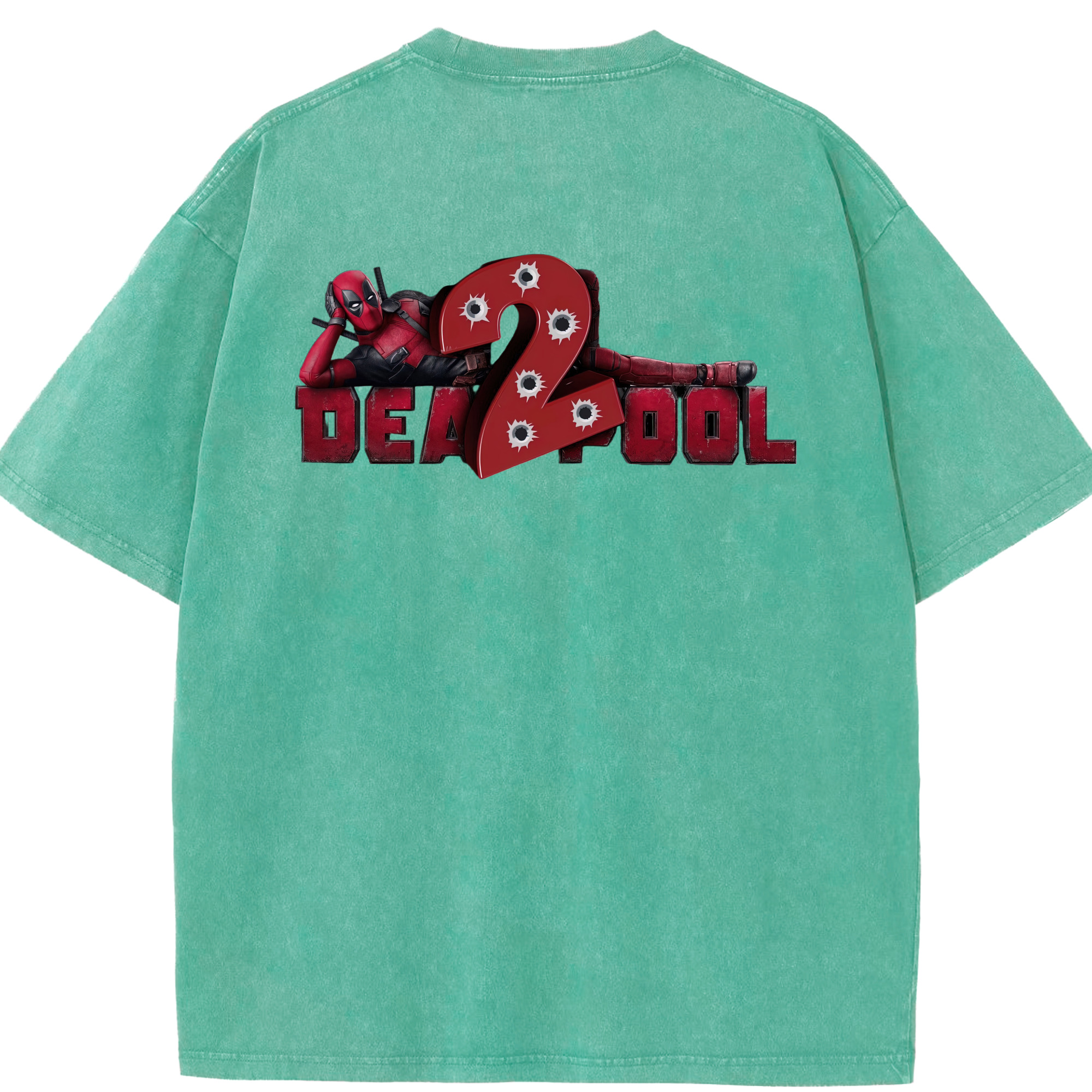 （画像用） Deadpool デッドプール 綿100% ヴィンテージ風 半袖Tシャツ（背面プリント）
